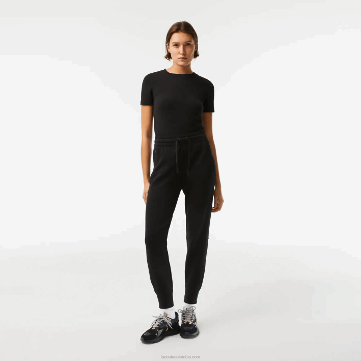 mujer Lacoste 6F242404 negro 031 pantalones de chándal de punto de algodón mujer Lacoste 6F242404 negro 031 pantalones de chándal de punto de algodón