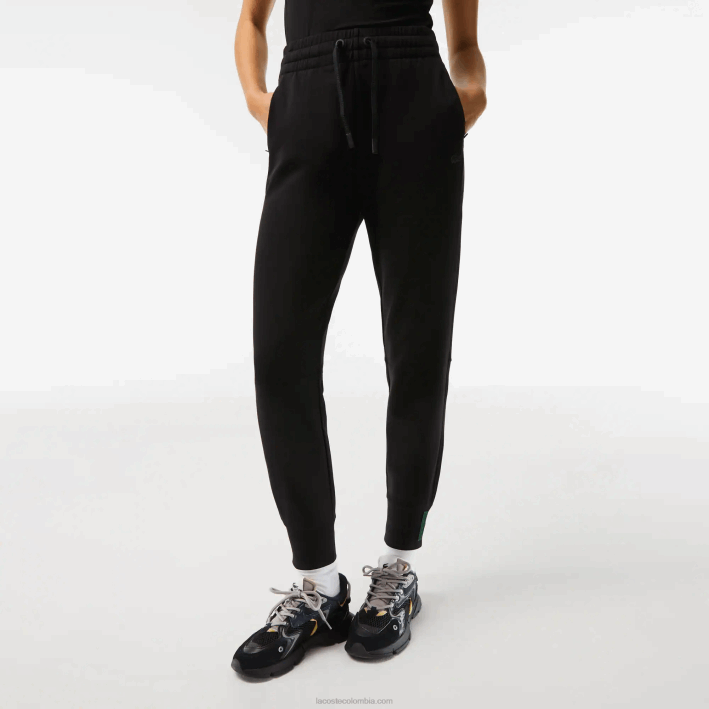 mujer Lacoste 6F242404 negro 031 pantalones de chándal de punto de algodón