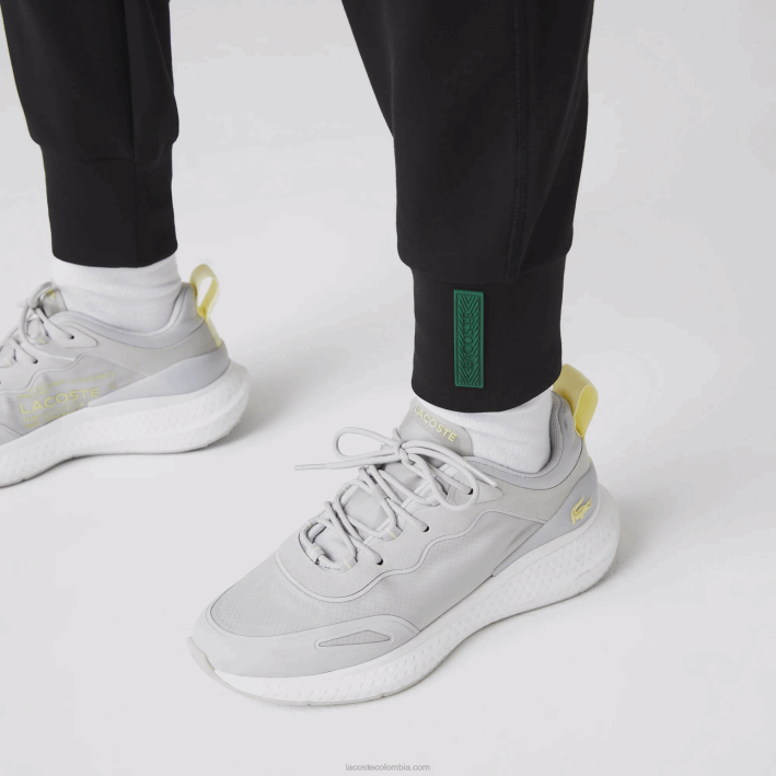 mujer Lacoste 6F242404 negro 031 pantalones de chándal de punto de algodón