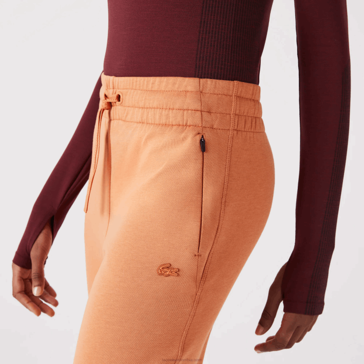 mujer Lacoste 6F242405 wwc naranja pantalones de chándal de punto de algodón