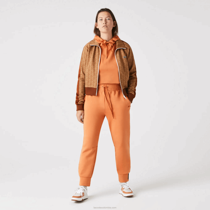 mujer Lacoste 6F242405 wwc naranja pantalones de chándal de punto de algodón