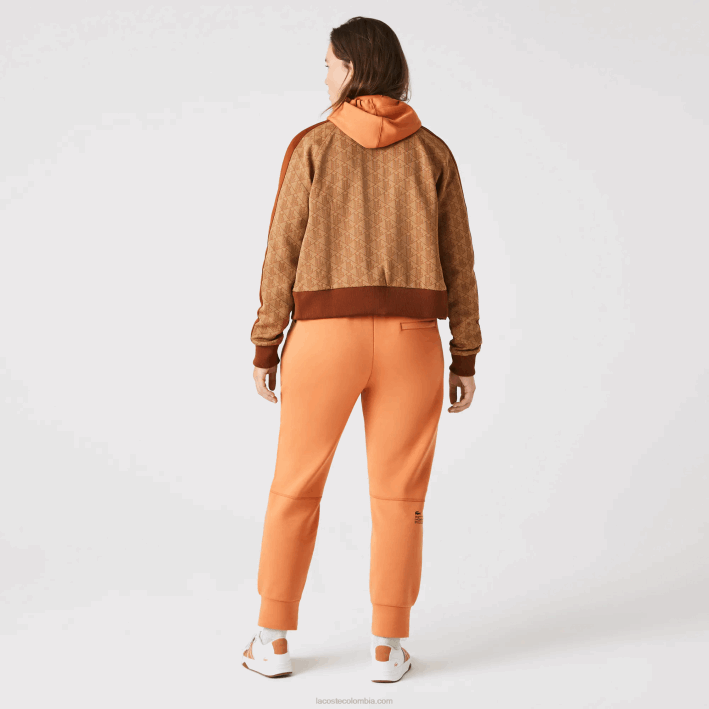 mujer Lacoste 6F242405 wwc naranja pantalones de chándal de punto de algodón