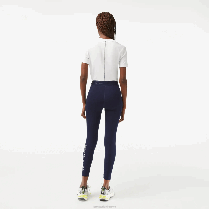 mujer Lacoste 6F242408 azul marino 166 leggins sport 7/8 largo poliéster reciclado