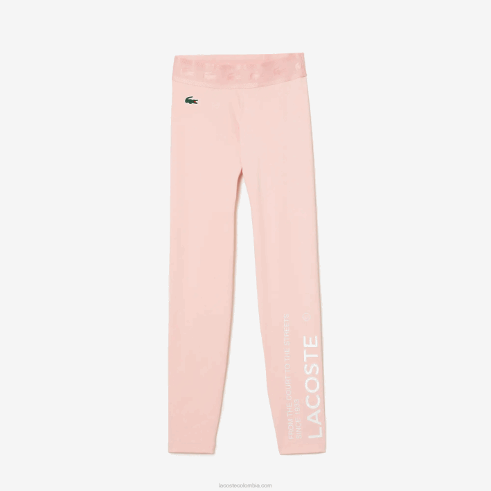mujer Lacoste 6F242409 rosa kf9 leggins sport 7/8 largo poliéster reciclado