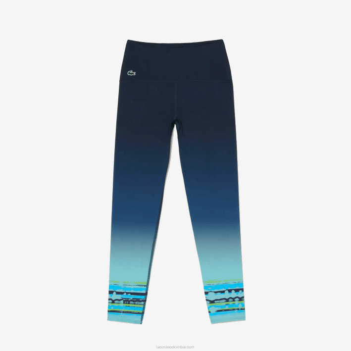 mujer Lacoste 6F242410 kxe azul sport miami edición abierta legging