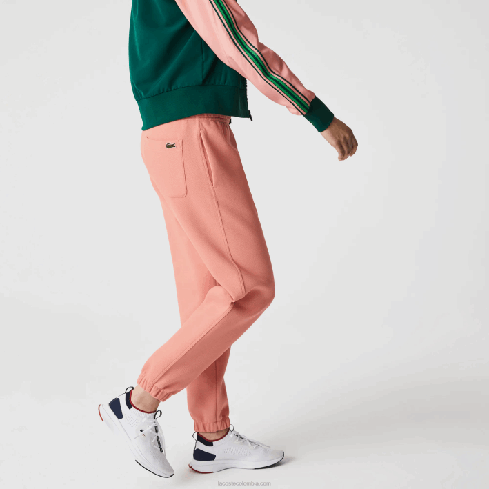 mujer Lacoste 6F242424 rosa 5mm joggers de mezcla de algodón