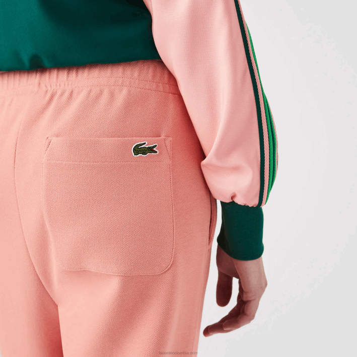 mujer Lacoste 6F242424 rosa 5mm joggers de mezcla de algodón