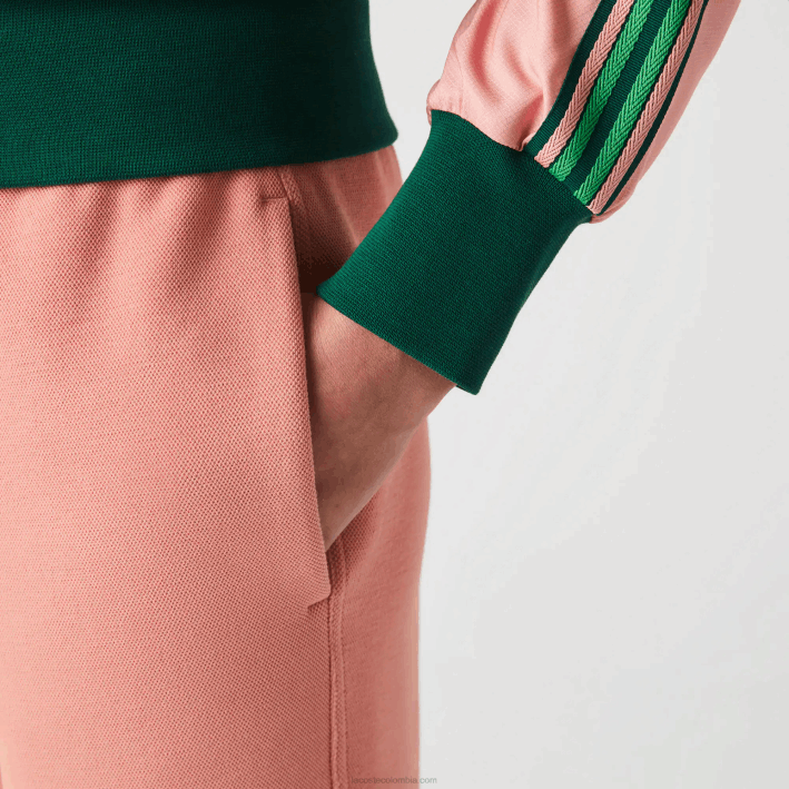 mujer Lacoste 6F242424 rosa 5mm joggers de mezcla de algodón
