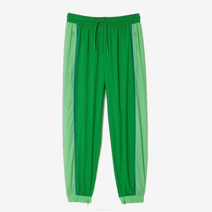 mujer Lacoste 6F242426 base de datos verde pants con efecto perforado