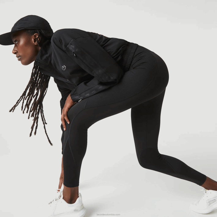 mujer Lacoste 6F242531 negro 8vm leggins deportivos con efecto tejido y bloques de color