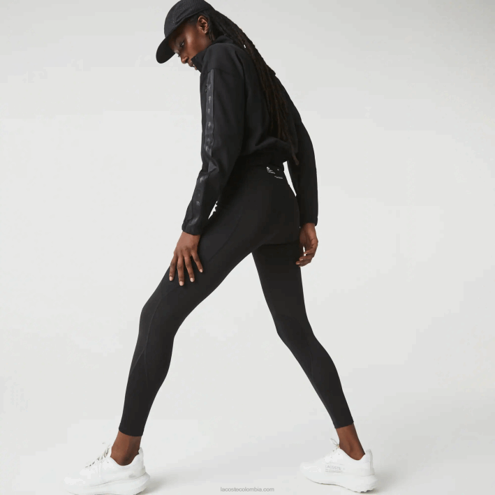 mujer Lacoste 6F242531 negro 8vm leggins deportivos con efecto tejido y bloques de color