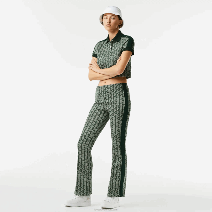 mujer Lacoste 6F242535 beige verde 7m4 pantalones de chándal con monograma estampado mujer Lacoste 6F242535 beige verde 7m4 pantalones de chándal con monograma estampado