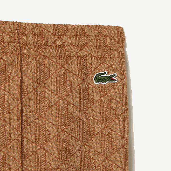 mujer Lacoste 6F242536 marrón beige zwm pantalones de chándal con monograma estampado