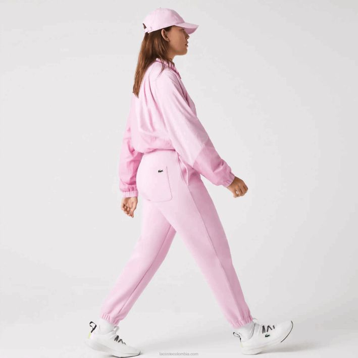mujer Lacoste 6F242538 rosa z4h joggers de mezcla de algodón