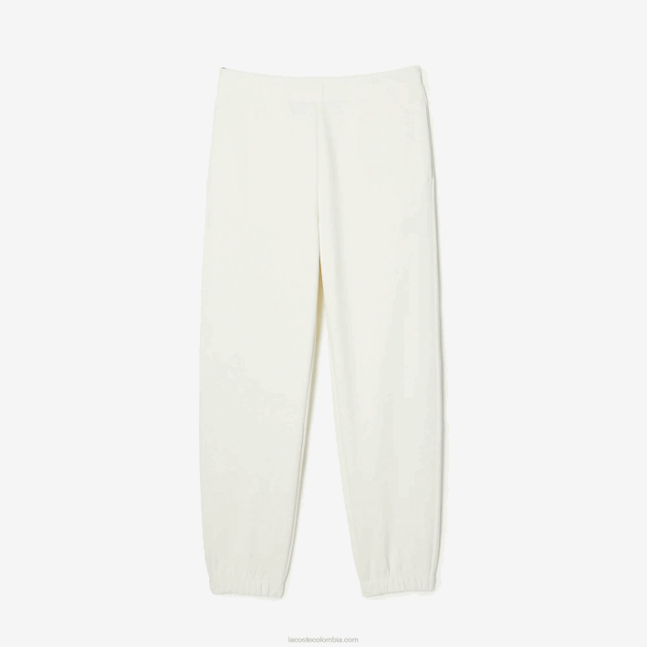 mujer Lacoste 6F242551 blanco 70v joggers de mezcla de algodón