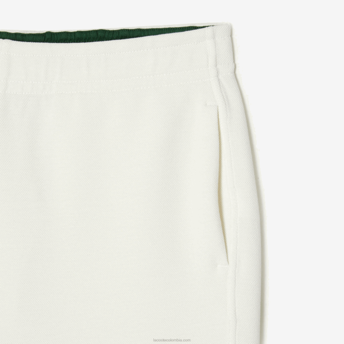mujer Lacoste 6F242551 blanco 70v joggers de mezcla de algodón