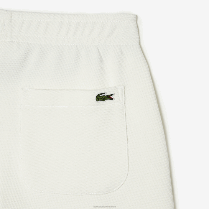 mujer Lacoste 6F242551 blanco 70v joggers de mezcla de algodón