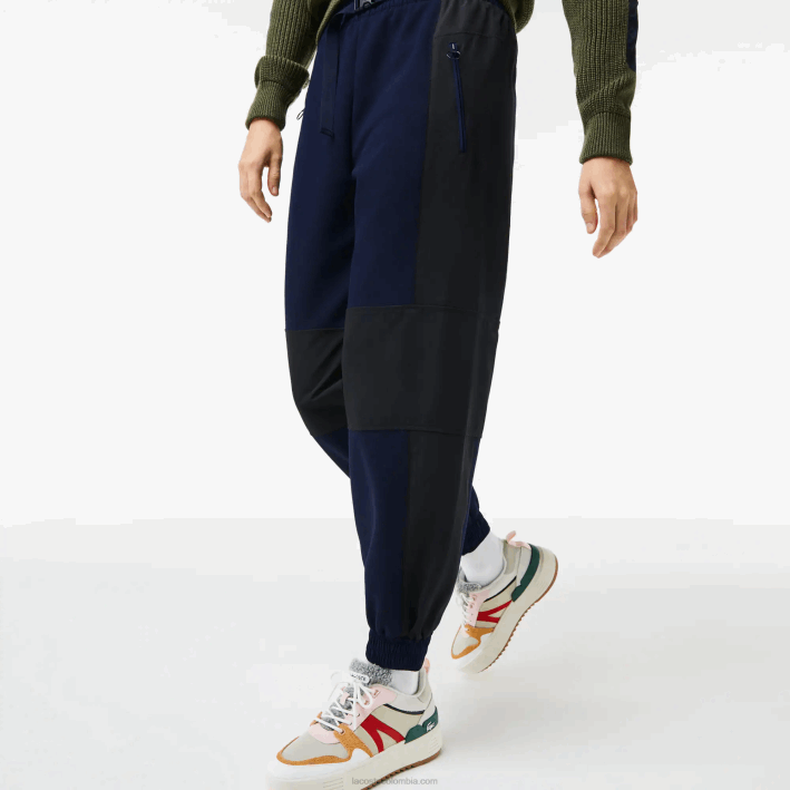 mujer Lacoste 6F242552 azul marino negro r8p pantalones de chándal con diseño colour block