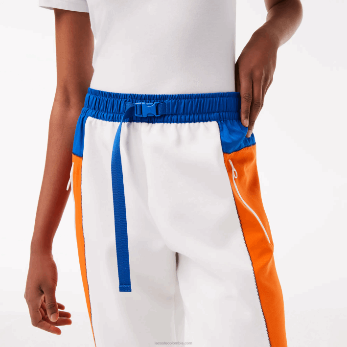 mujer Lacoste 6F242553 blanco azul naranja azul rlm pantalones de chándal con diseño colour block