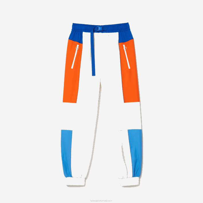 mujer Lacoste 6F242553 blanco azul naranja azul rlm pantalones de chándal con diseño colour block