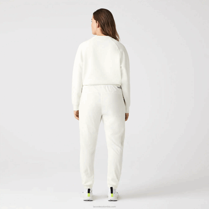 mujer Lacoste 6F242554 blanco 70v pantalones de chándal con estampado náutico