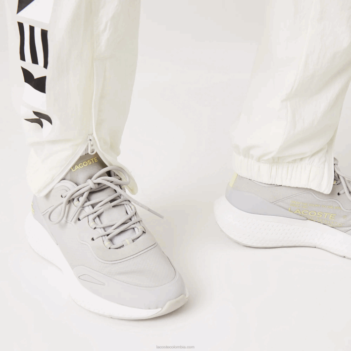 mujer Lacoste 6F242554 blanco 70v pantalones de chándal con estampado náutico