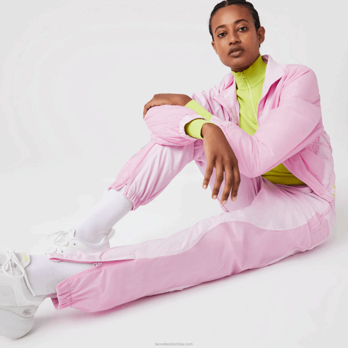 mujer Lacoste 6F242555 rosa z4h pantalones de chándal con estampado náutico
