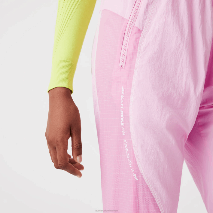 mujer Lacoste 6F242555 rosa z4h pantalones de chándal con estampado náutico