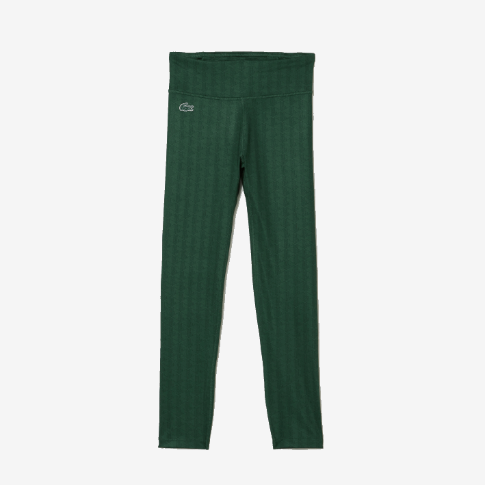 mujer Lacoste 6F242573 verde d1r leggins deportivos con tiro alto y estampado integral