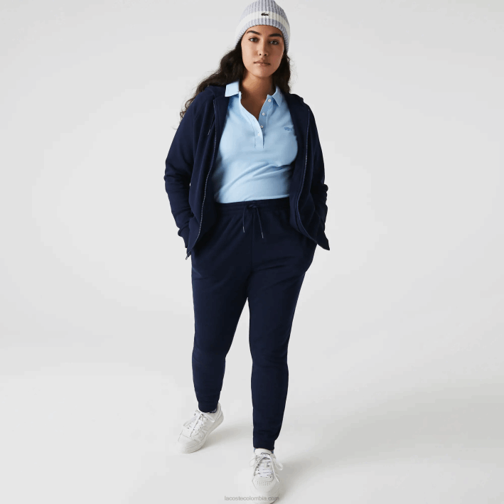 mujer Lacoste 6F242593 azul marino 166 pantalones de chándal de felpa ligera