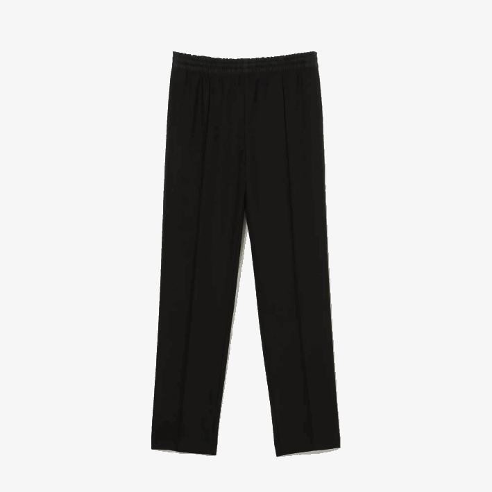 mujer Lacoste 6F242648 negro 031 pantalones ligeros de mezcla de lana