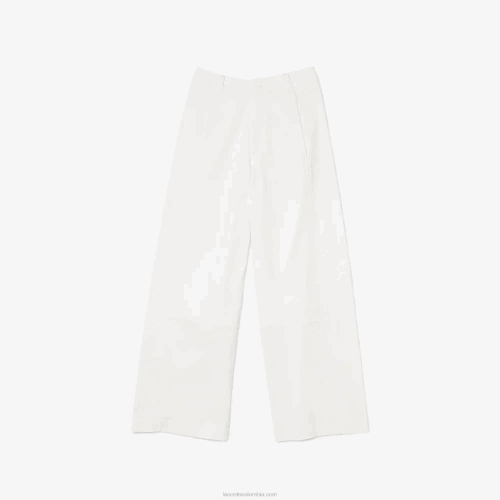 mujer Lacoste 6F242653 blanco 70v pantalones de gabardina de algodón