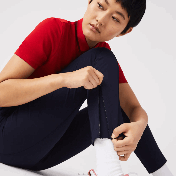 mujer Lacoste 6F242658 azul marino 166 pantalones deportivos elásticos de golf