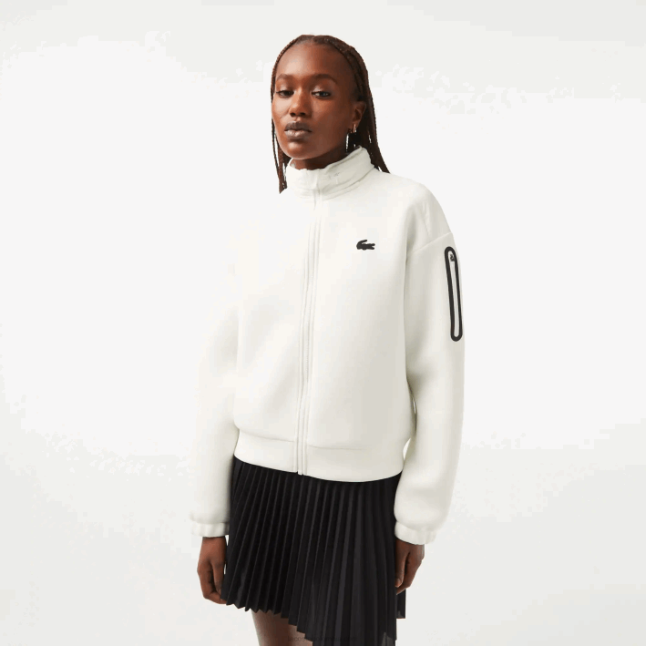 mujer Lacoste 6F242381 blanco 70v sudadera deportiva holgada con cremallera mujer Lacoste 6F242381 blanco 70v sudadera deportiva holgada con cremallera