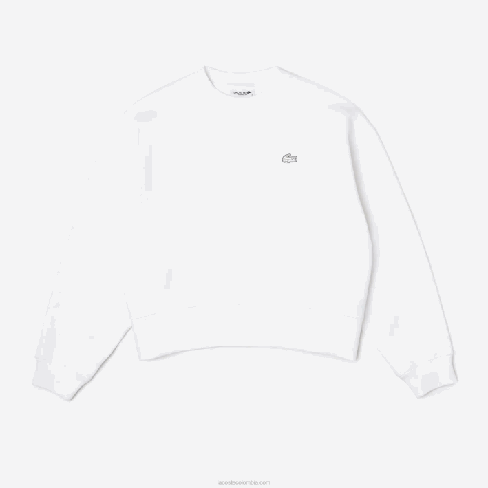 mujer Lacoste 6F242390 blanco 001 sudadera con logo en la espalda