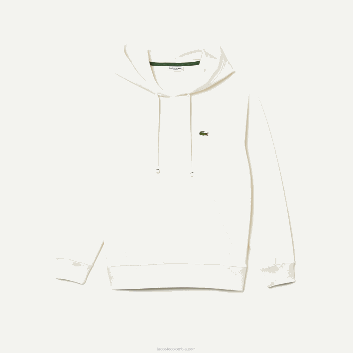 mujer Lacoste 6F242529 blanco 70v sudadera holgada de mezcla de algodón con capucha