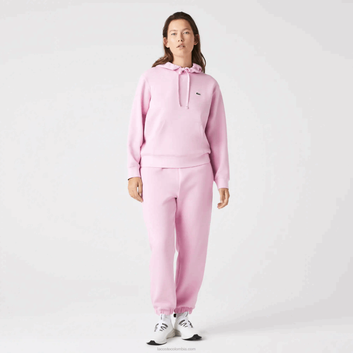 mujer Lacoste 6F242530 rosa z4h sudadera holgada de mezcla de algodón con capucha mujer Lacoste 6F242530 rosa z4h sudadera holgada de mezcla de algodón con capucha