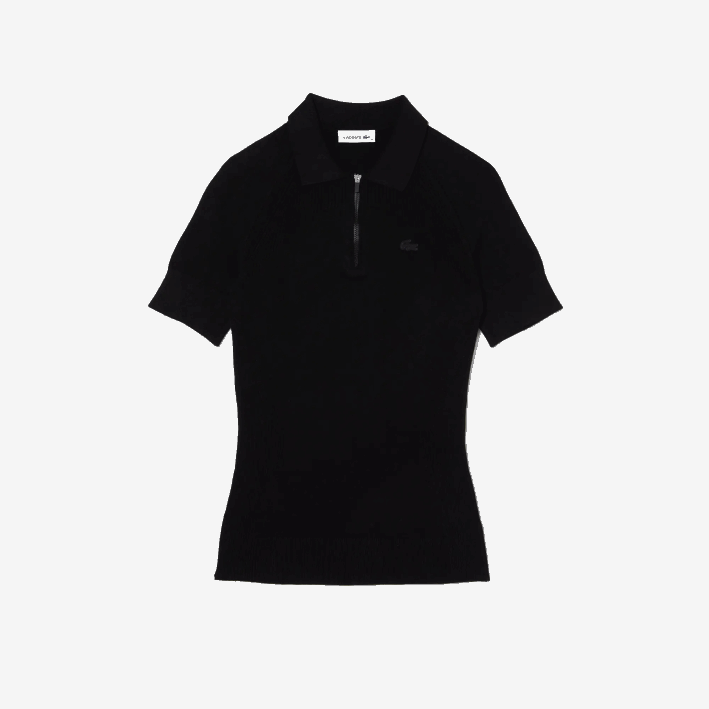 mujer Lacoste 6F242638 negro 031 jersey de punto con cremallera en el cuello