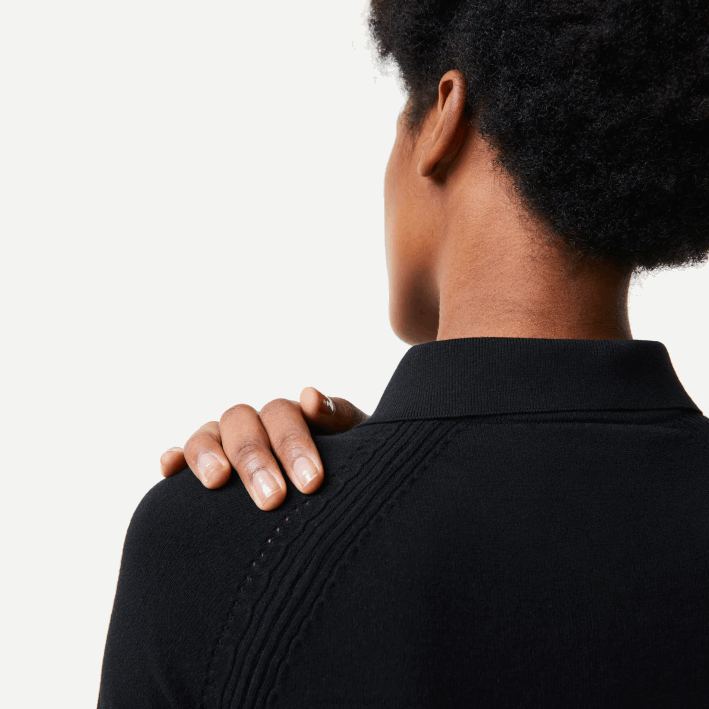 mujer Lacoste 6F242638 negro 031 jersey de punto con cremallera en el cuello