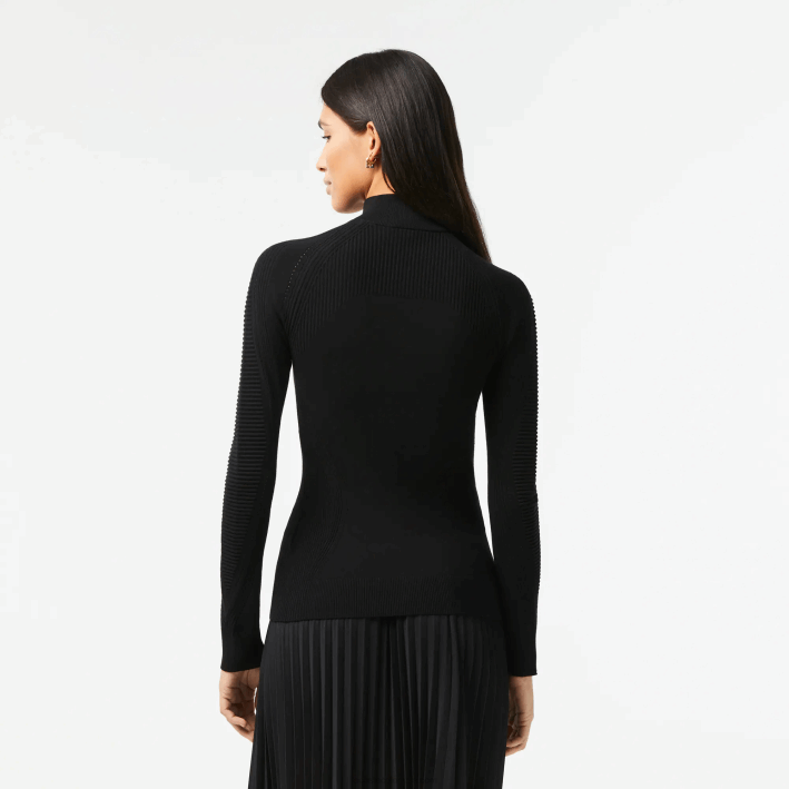 mujer Lacoste 6F242646 negro 031 jersey con cremallera en el cuello