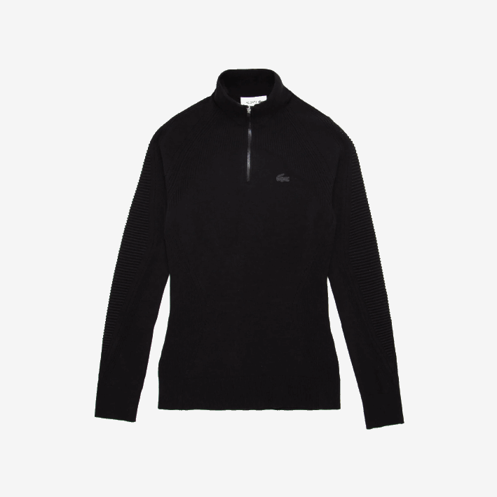 mujer Lacoste 6F242646 negro 031 jersey con cremallera en el cuello