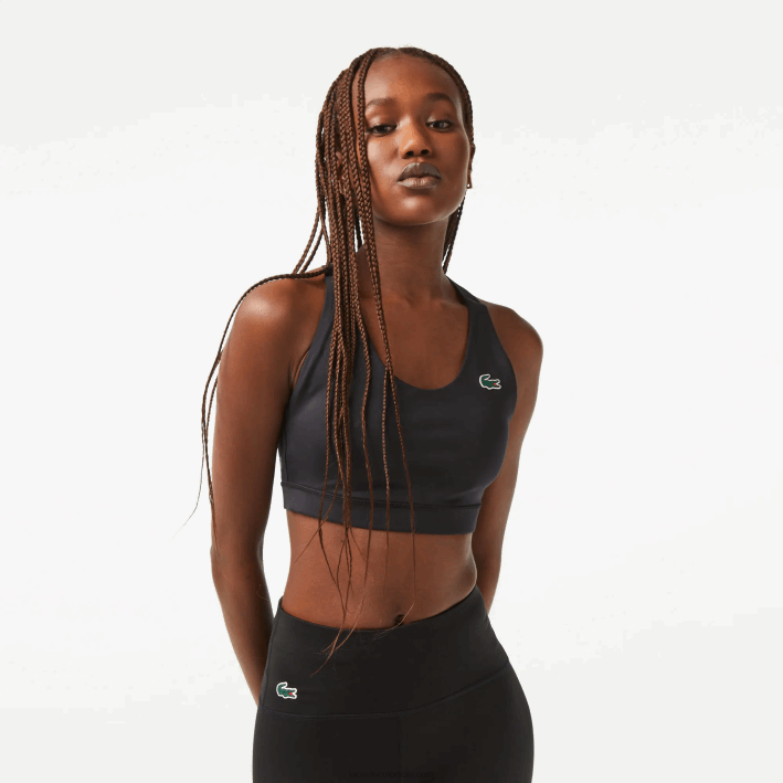 mujer Lacoste 6F242449 negro 8vm sujetador deportivo con tiras cruzadas mujer Lacoste 6F242449 negro 8vm sujetador deportivo con tiras cruzadas