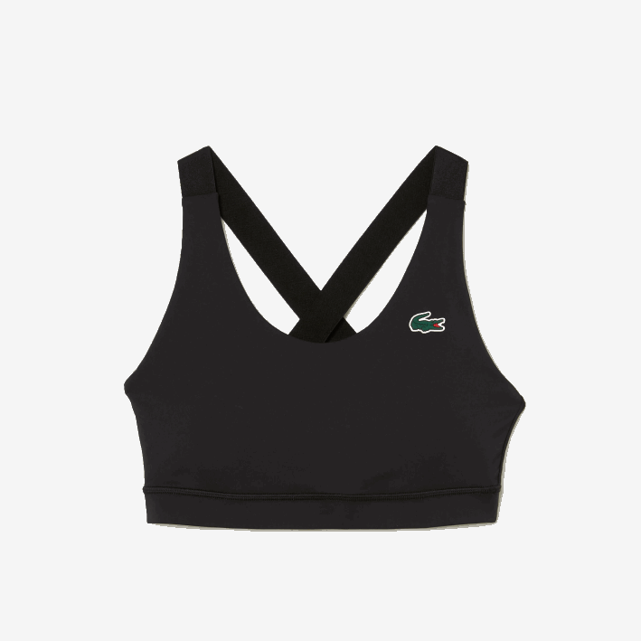 mujer Lacoste 6F242449 negro 8vm sujetador deportivo con tiras cruzadas
