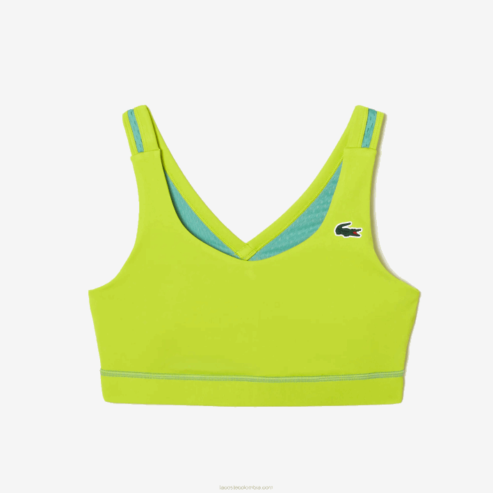 mujer Lacoste 6F242454 amarillo verde yiz Sujetador sport ultra dry de poliéster reciclado