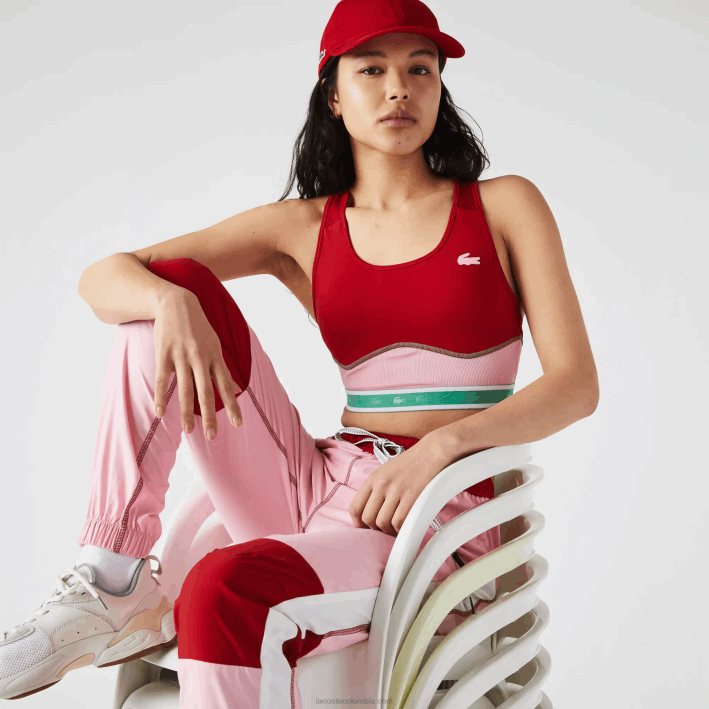 mujer Lacoste 6F242584 rojo rosa verde bx0 sujetador deportivo con espalda de nadador mujer Lacoste 6F242584 rojo rosa verde bx0 sujetador deportivo con espalda de nadador