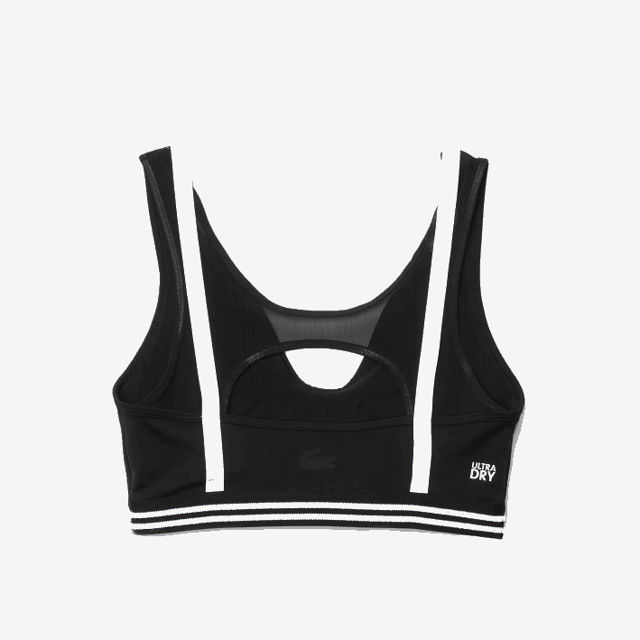 mujer Lacoste 6F242598 negro blanco negro 6kj sujetador deportivo con detalles en contraste