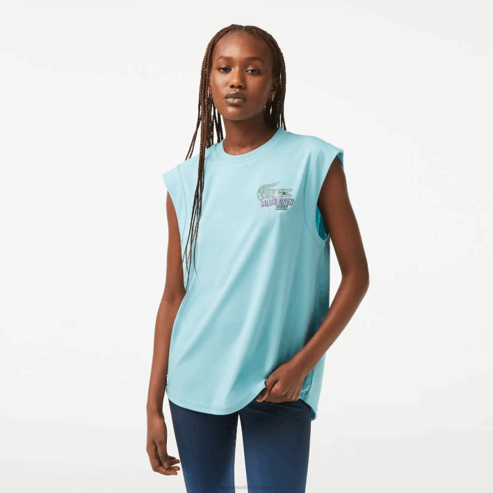 mujer Lacoste 6F242411 menta bvg sport miami edición abierta blusa sin mangas mujer Lacoste 6F242411 menta bvg sport miami edición abierta blusa sin mangas