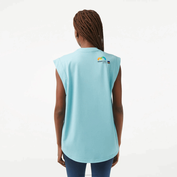 mujer Lacoste 6F242411 menta bvg sport miami edición abierta blusa sin mangas