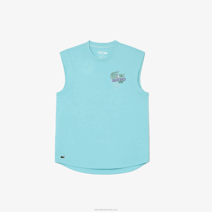 mujer Lacoste 6F242411 menta bvg sport miami edición abierta blusa sin mangas