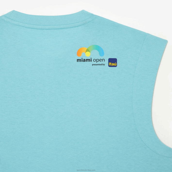 mujer Lacoste 6F242411 menta bvg sport miami edición abierta blusa sin mangas